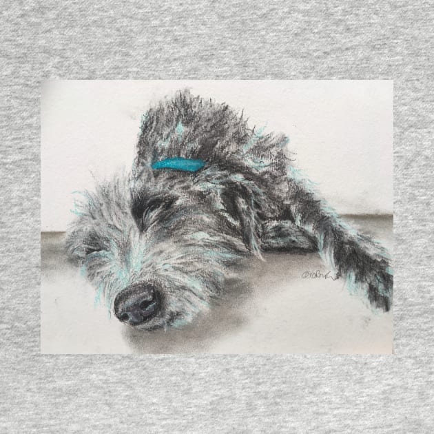 Sleeping scruffy Lurcher by Merlinsmates